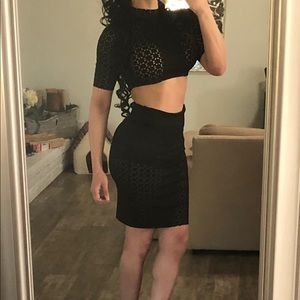 Two piece black dress